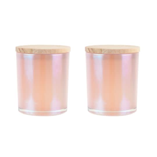 8oz. Iridescent Glass Candle Jars, 2ct. by Make Market&#xAE;